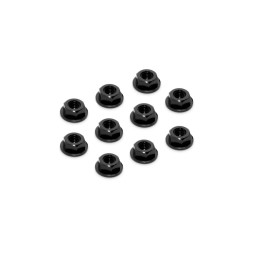 960241-K - ALU NUT M4 WITH SERRATED FLANGE - BLACK (10)