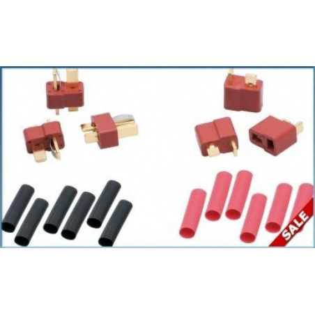 65831 - LRP DEANS connectors incl. heatshrink (3 x Female, 3 x Male)