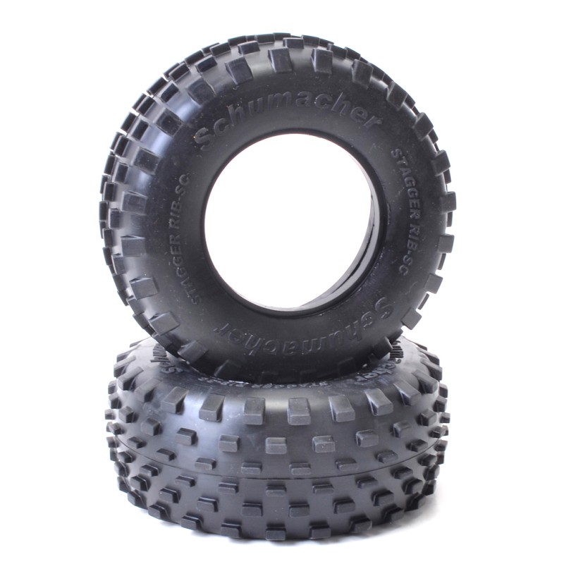 U6781 - SHORT COURSE STAGGER RIB TYRE - YELLOW