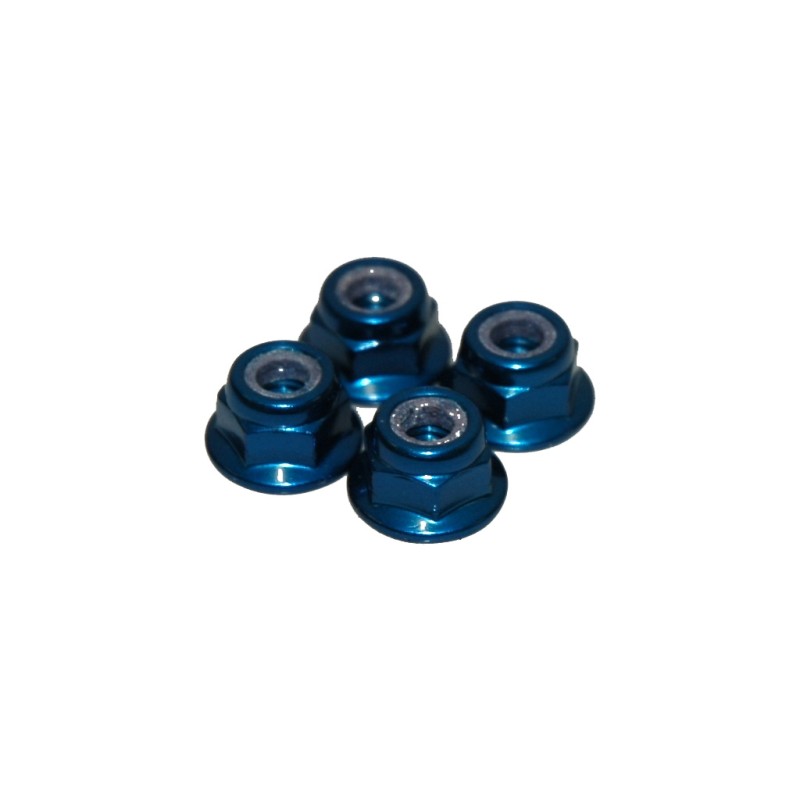U2811 - M4 Nyloc Wheel Nut - Blue Alloy (pk4)
