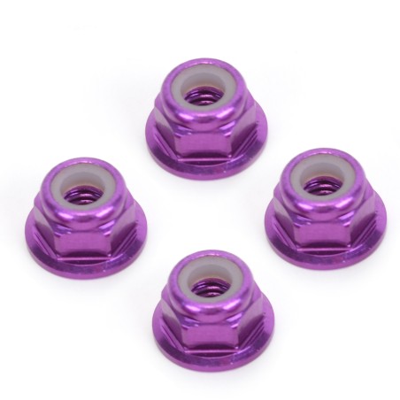 U2135 - M4 Nyloc Wheel Nut - Purple Alloy (pk4)