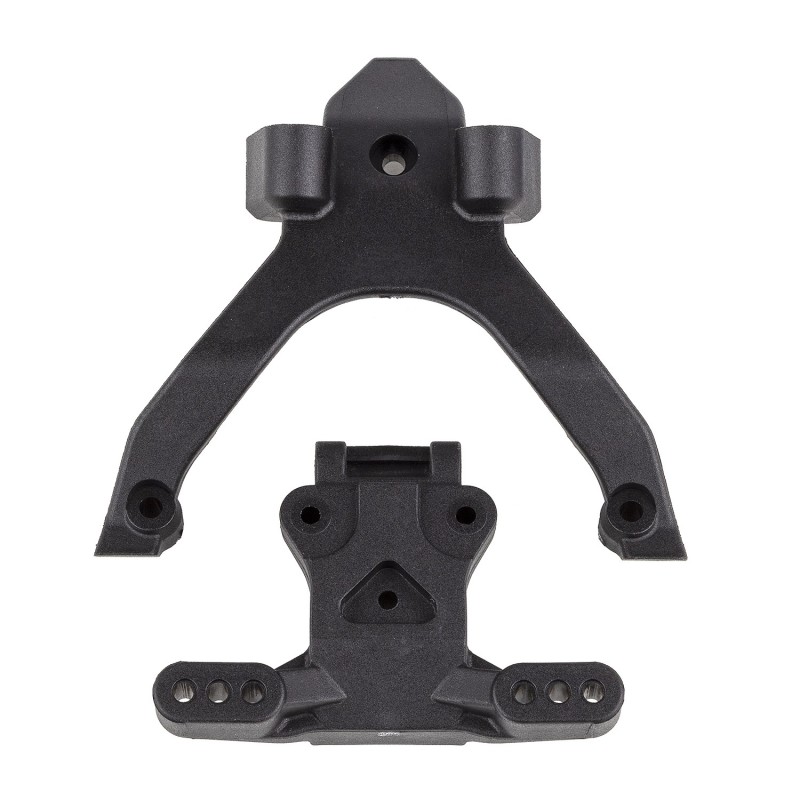 AE92404 - RC10B7 FT Top Plate and Ballstud Mount, carbon
