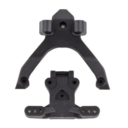 AE92404 - RC10B7 FT Top Plate and Ballstud Mount, carbon