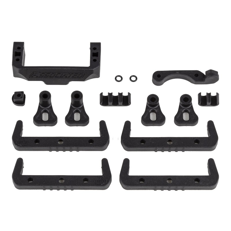 AE92418 - RC10B7 Battery Mount, Fan Mount, Servo Mount