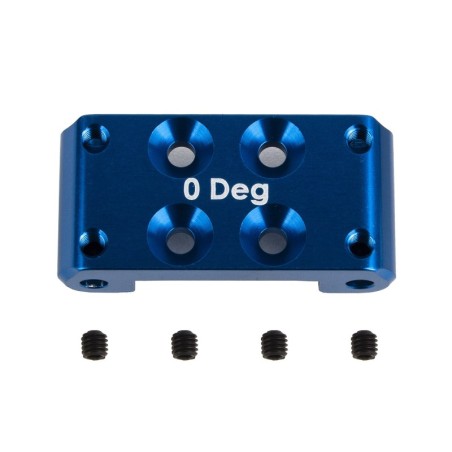 AE92436 - RC10B7 FT Front Bulkhead, 0 deg., blue aluminum