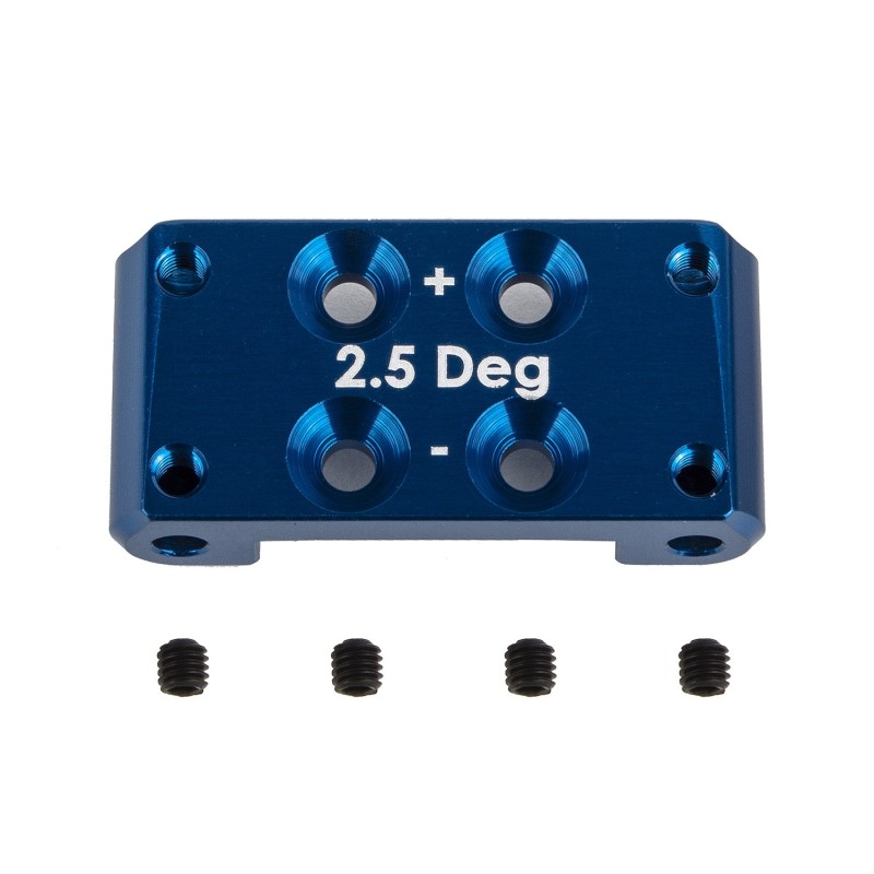 AE92437 - RC10B7 FT Front Bulkhead, +/-2.5 deg., blue aluminum