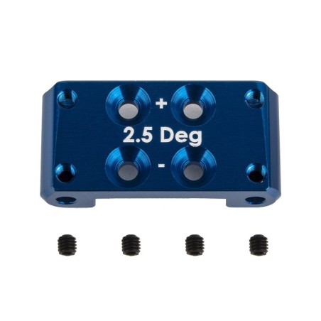 AE92437 - RC10B7 FT Front Bulkhead, +/-2.5 deg., blue aluminum