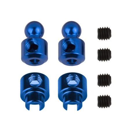 AE92457 - RC10B7 Anti-Roll Bar Hardware Set, blue aluminum