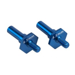 AE92462 - RC10B7 Front Axles, 6.5mm, blue aluminum