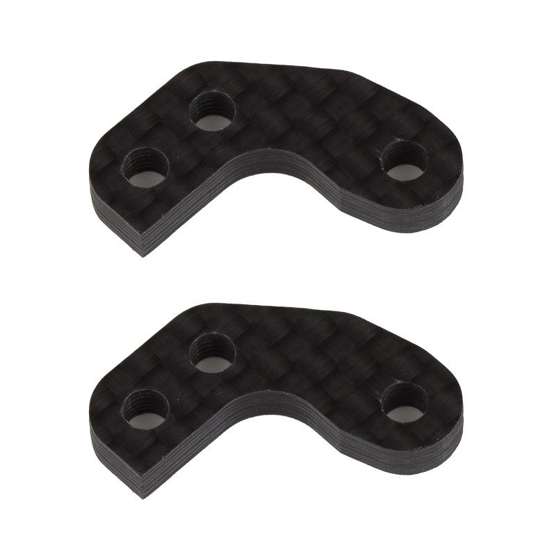 AE92466 - RC10B7 FT Caster Block Link Mount Set, +1mm, carbon fiber