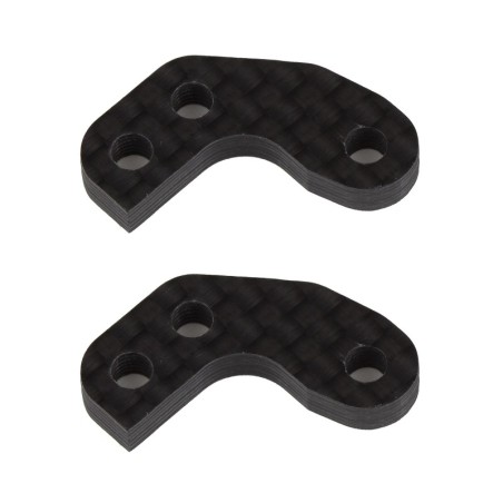 AE92466 - RC10B7 FT Caster Block Link Mount Set, +1mm, carbon fiber