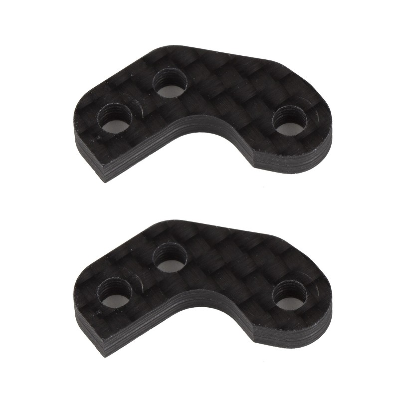 AE92468 - RC10B7 FT Caster Block Link Mount Set, -1mm, carbon fiber