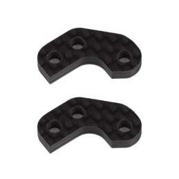 AE92469 - RC10B7 FT Caster Block Link Mount Set, -2mm, carbon fiber