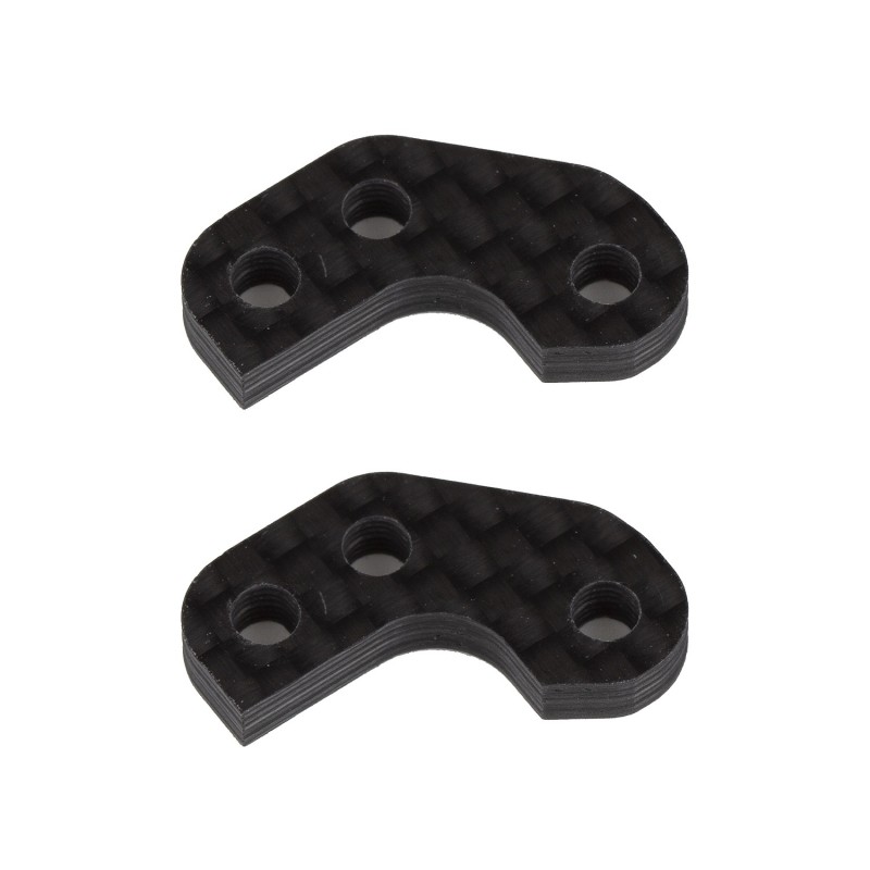 AE92469 - RC10B7 FT Caster Block Link Mount Set, -2mm, carbon fiber