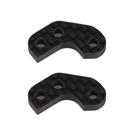 AE92469 - RC10B7 FT Caster Block Link Mount Set, -2mm, carbon fiber