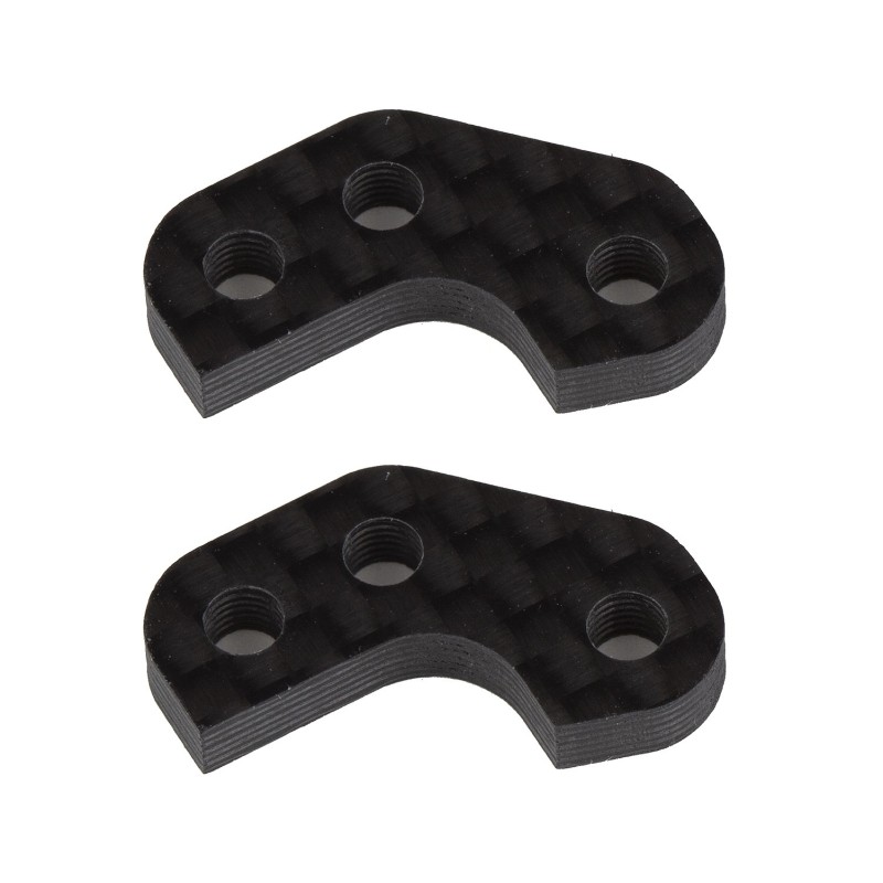 AE92470 - RC10B7 FT Caster Block Link Mount Set, -3mm, carbon fiber