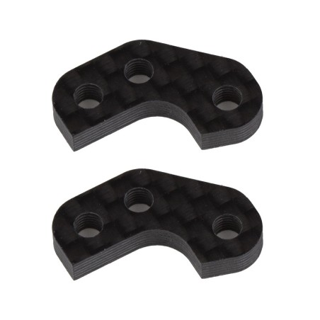 AE92470 - RC10B7 FT Caster Block Link Mount Set, -3mm, carbon fiber
