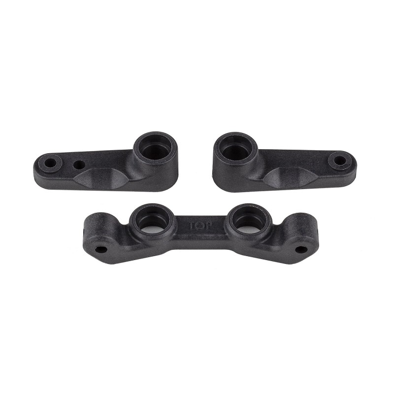 AE92489 - RC10B7 FT Steering Bellcrank and Rack Set, carbon