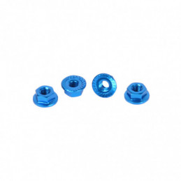 CR035 - CORE RC - Serrated Alloy M4 Nuts Blue pk 4