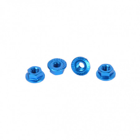 CR035 - CORE RC - Serrated Alloy M4 Nuts Blue pk 4