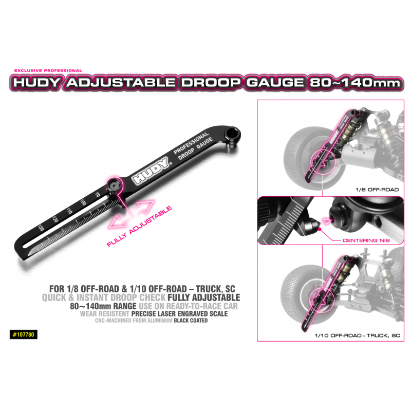 107780 - HUDY ADJUSTABLE DROOP GAUGE 80~140MM
