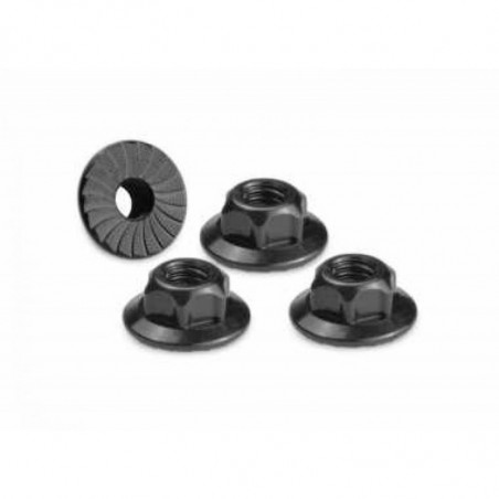 2341-2 - 4MM LARGE FLANGE SERRATED LOCKNUT BLACK