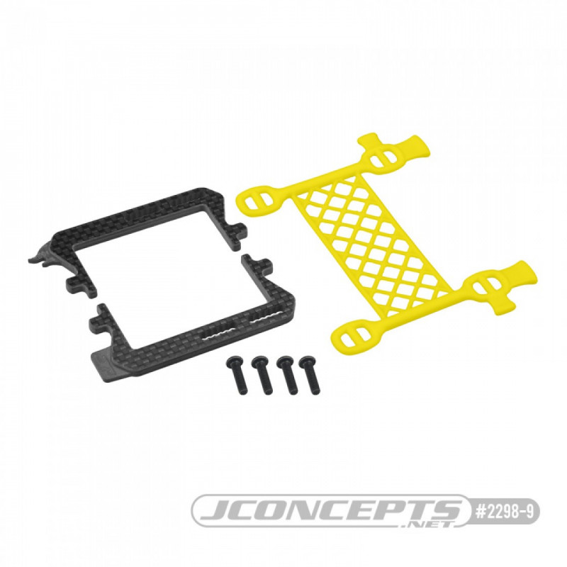 02298-9 - JConcepts - B6.3 carbon logo / cargo net battery brace (yellow)