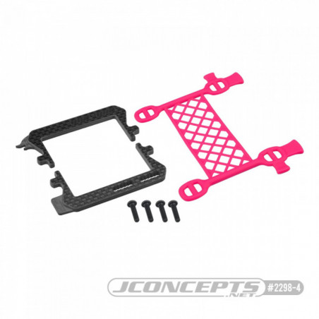 02298-4 - JConcepts - B6.3 carbon logo / cargo net battery brace (pink)