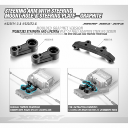 322514-G - COMPOSITE STEERING ARM WITH STEERING MOUNT HOLE - GRAPHITE (2)