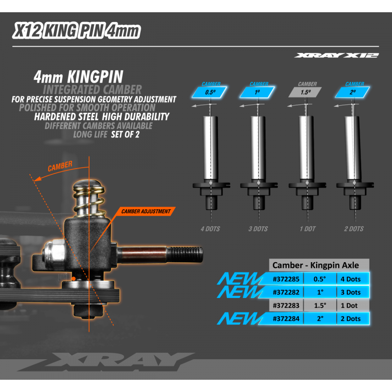 372283 - X12 KING PIN 4MM - 1.5° (2)