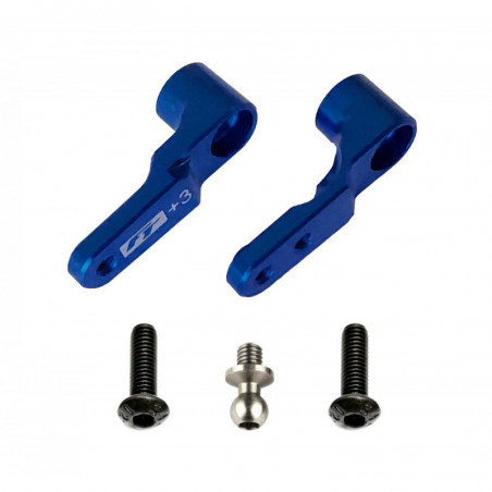 AE91914 - RC10B6 FT Steering Bellcrank +3mm blue