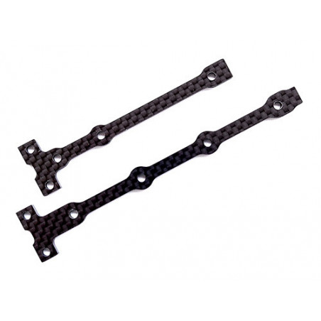 AE92283 - RC10B74.1 FT Flex Chassis Brace Support Set 2.0mm carbon fiber