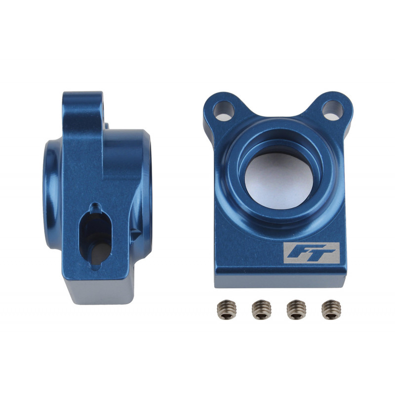 AE92270 - RC10B74.1 FT Rear Hubs blue aluminum