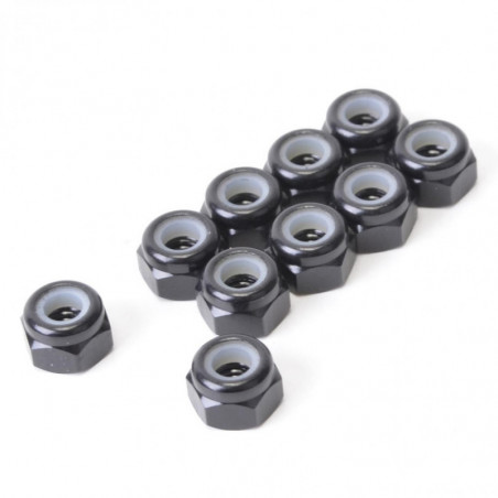 U4241 - SPEED PACK - M3 Alloy Nyloc Nuts - Black - pk10