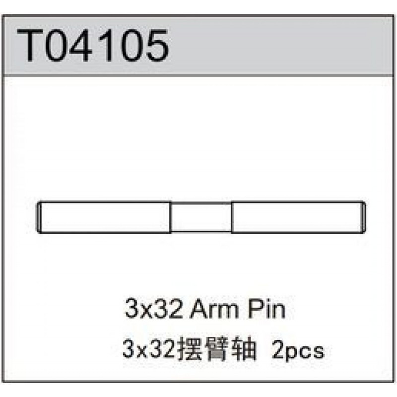 T04105 - Arm Shaft 3x32mm TM4