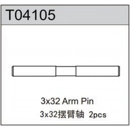 T04105 - Arm Shaft 3x32mm TM4