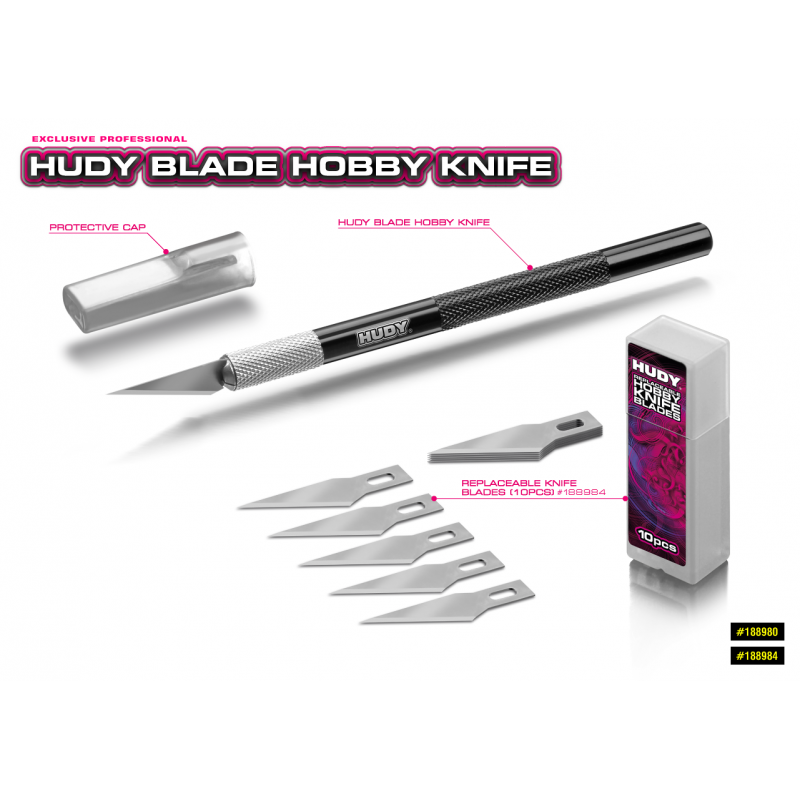 188984 - HUDY REPLACEABLE HOBBY KNIFE BLADES (10PCS)