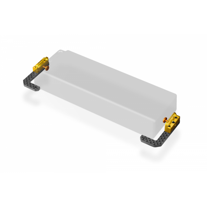 306198 - T49 Graphite + Brass Fully Adjustable Battery Holder