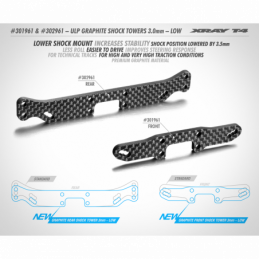 301961 - T40 ULP GRAPHITE SHOCK TOWER FRONT 3.0MM - LOW