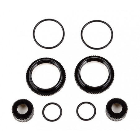 AE91929 - 13mm Shock Collar and Seal Retainer Set, black aluminum