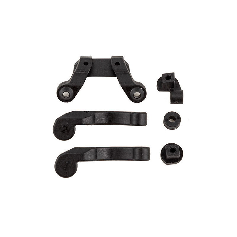 AE91978 - RC10B6.4 Front Wing Mount, Fan Mounts, and Battery Brace Shim Set