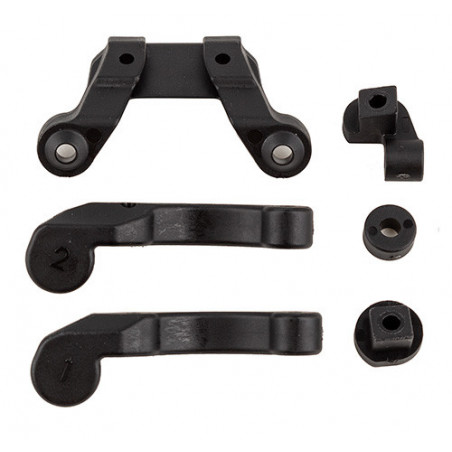 AE91978 - RC10B6.4 Front Wing Mount, Fan Mounts, and Battery Brace Shim Set