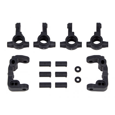 AE91985 - RC10B6.4 -1mm Scrub Caster and Steering Blocks, carbon
