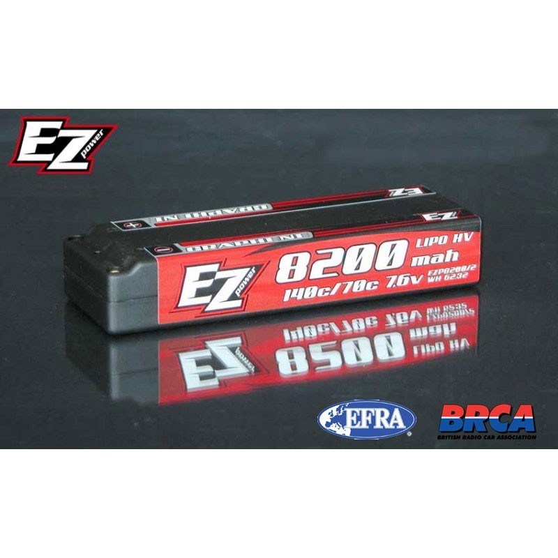 EZP8200/2 - EZPOWER LIPO 8200MAH 7,6V 2S 140/70C HV GRAPHENE - 4MM