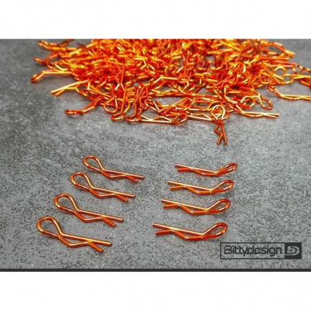 BDBC-8O - 1/10 Body Clips Kit 8pcs (4x Left + 4x Right) - ORANGE