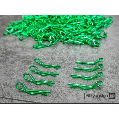 BDBC-8GR - 1/10 Body Clips Kit 8pcs (4x Left + 4x Right) - GREEN