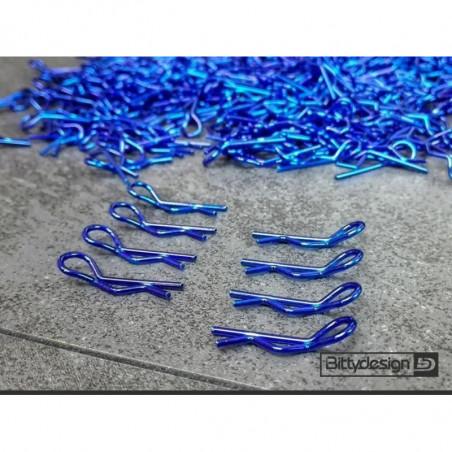 BDBC-8BL - 1/10 Body Clips Kit 8pcs (4x Left + 4x Right) - BLUE