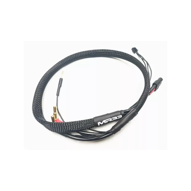 MR33-BCL600-XT60 -Cavo di ricarica MR33 2S XT60 600 mm (doppia spina 4/5 mm - XH) - nero