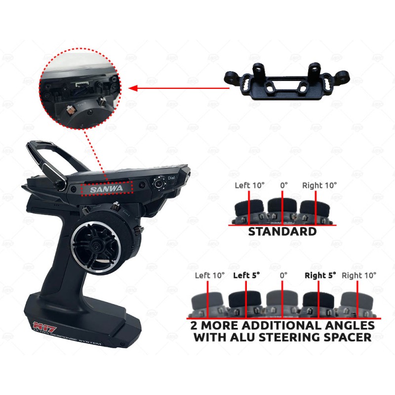 SA191A04605A - Sanwa M17 Tuning Aluminum Steering Spacer