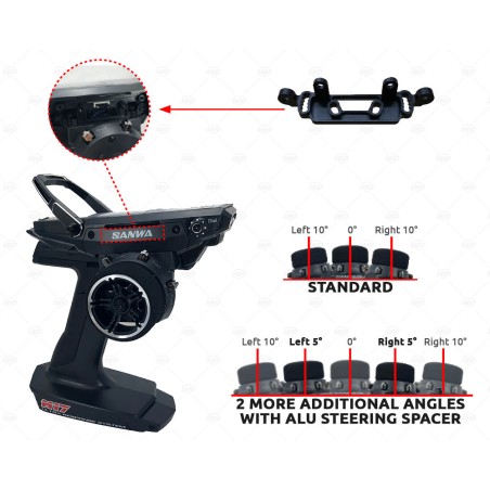 SA191A04605A - Sanwa M17 Tuning Aluminum Steering Spacer